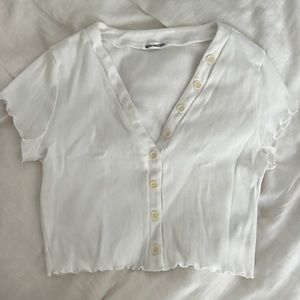 NWOT Reformation Ribbed Crop Tee - White